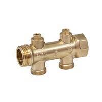 Сборный коллектор Giacomini R583D с отсечными балансировочными клапанами 1 x 18 на 3 выхода R583DY013