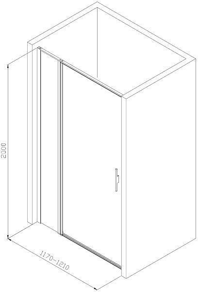 Душевая дверь Allen Brau Priority 120x200 см прозрачное стекло 8 мм хром 3.31031.00