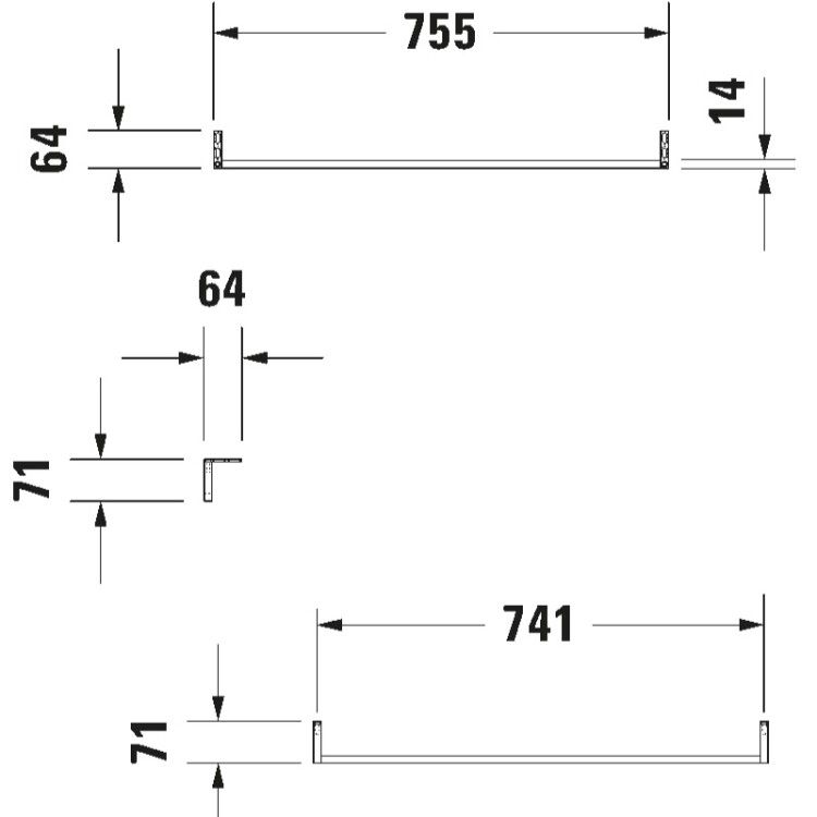 Полотенцедержатель Duravit для раковины 755 мм хром 0030381000