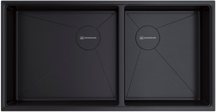 Кухонная мойка OMOIKIRI TAKI 85-2-U/IF 850x440 мм 2 чаши графит 4997039