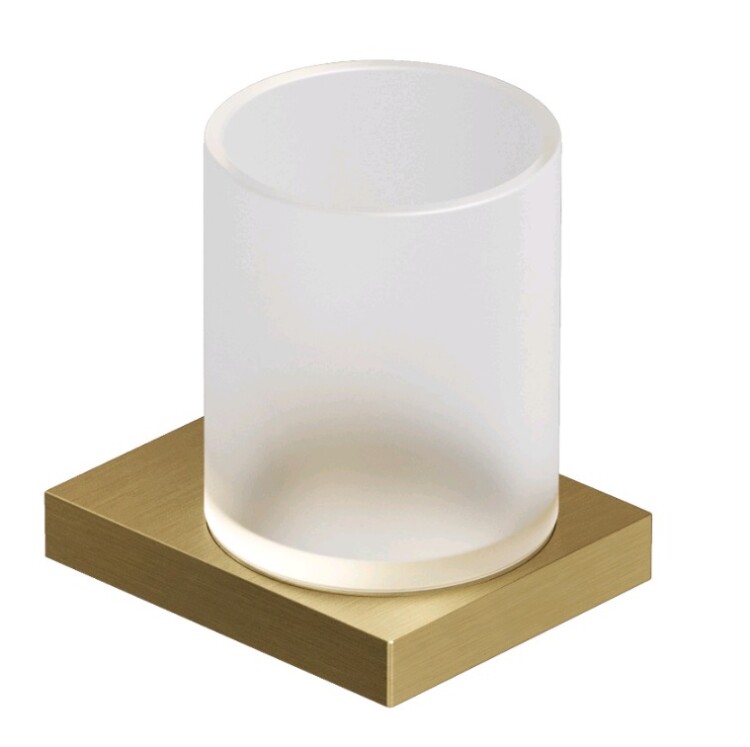 Стакан с держателем Kludi VELA C 78х96х100 мм Brushed Gold 31975N0