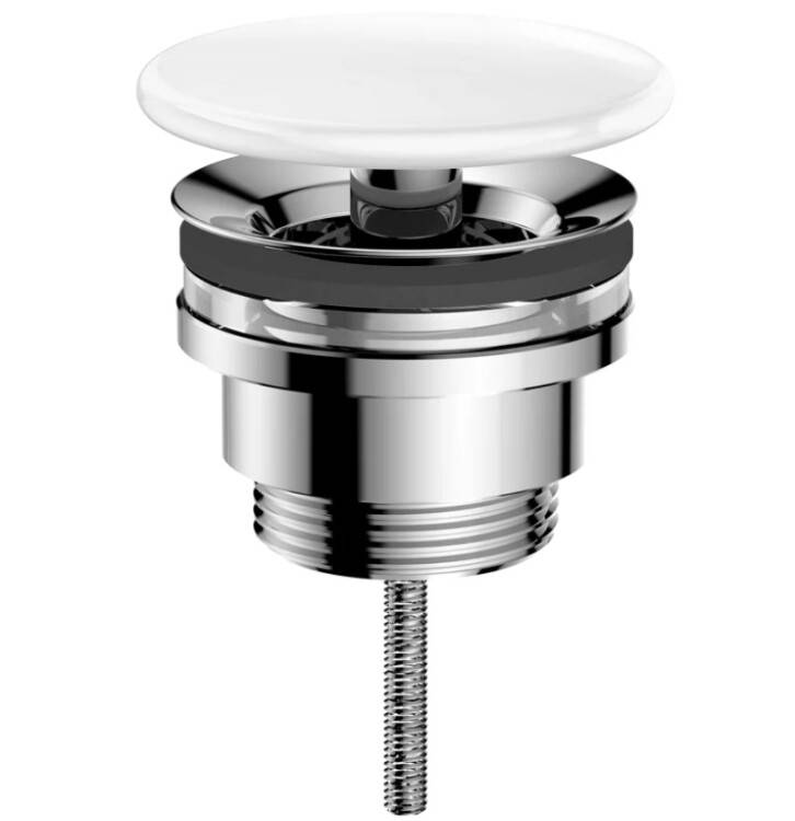Донный клапан Smartflow для раковины 1 1/4 хром/белый SMFBD001
