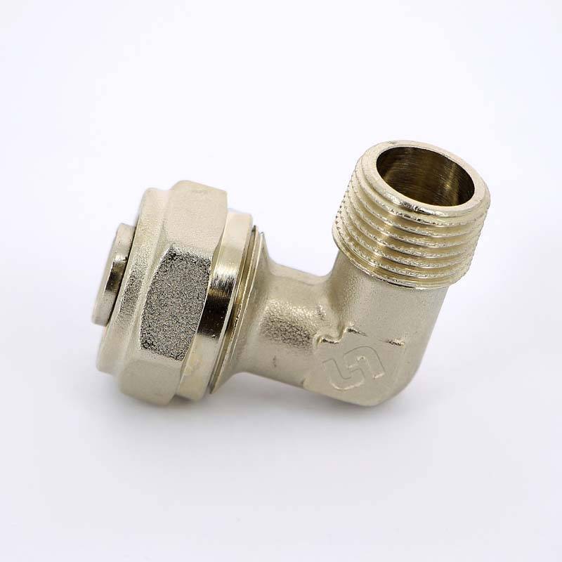 Угол обжимной никелированный Uni-Fitt 20х1/2 наружная резьба 665N7200