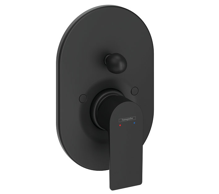 Смеситель для ванны Hansgrohe Rebris E однорычажный скрытого монтажа черный матовый 72459670