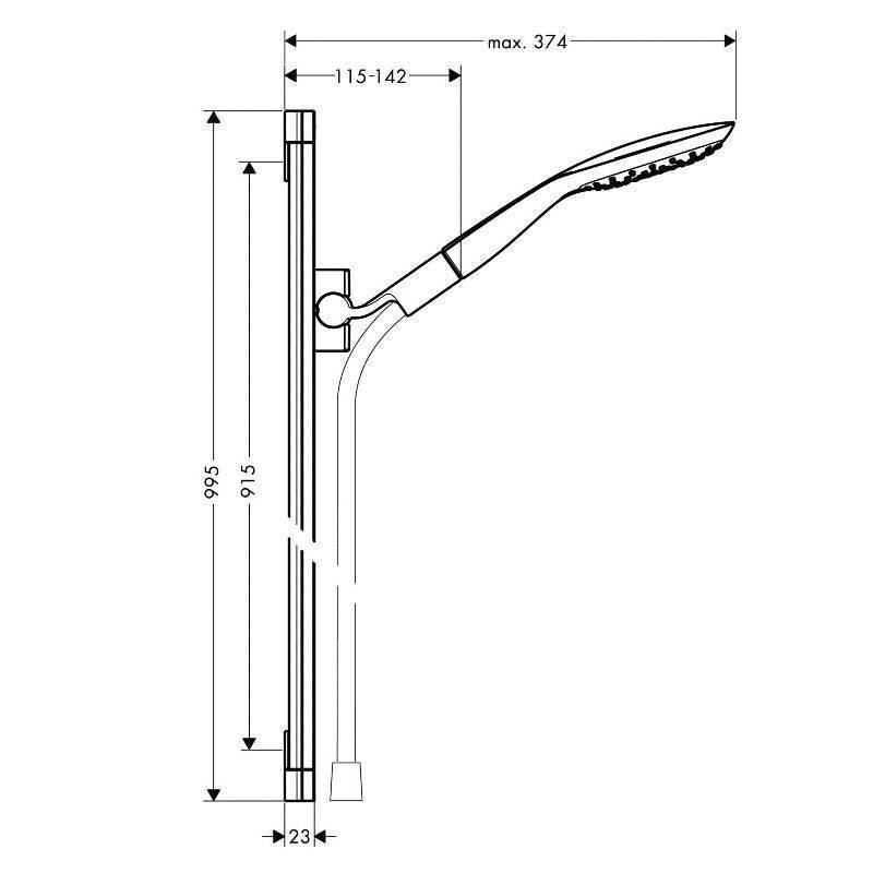 Душевой гарнитур Hansgrohe PuraVida со штангой 90 см белый/хром 27853400