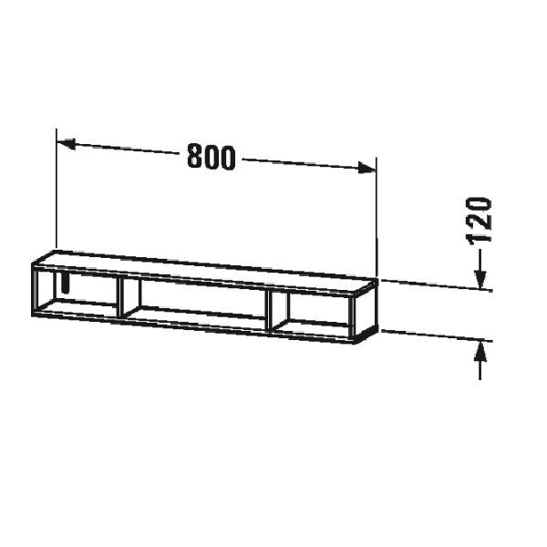 Полка мебельная Duravit L-Cube 800x140x120 мм белый матовый LC120001818