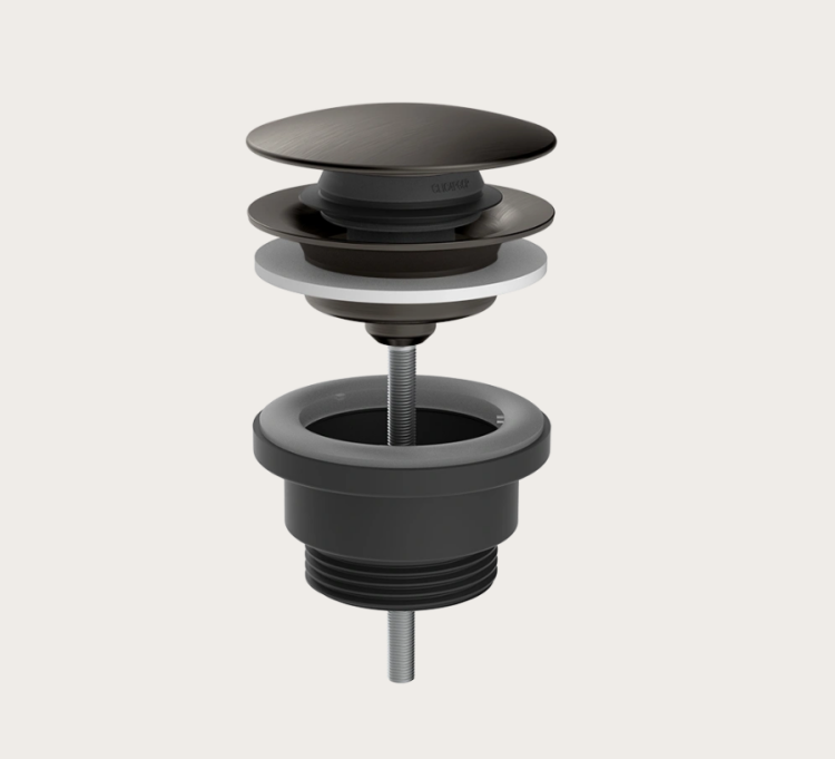 Донный клапан Gessi Technical Accessories 1 1/4 нажимной Stop&Go Black Metal Brushed PVD 01421707