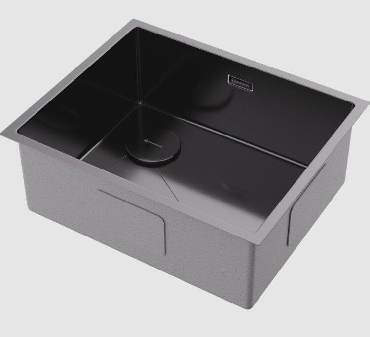 Мойка, Omoikiri, Taki 54-U/IF-L-IN Side SF, шгв 540-440-200, отверстия для смесителя-отсутствуют, цвет-вороненая сталь