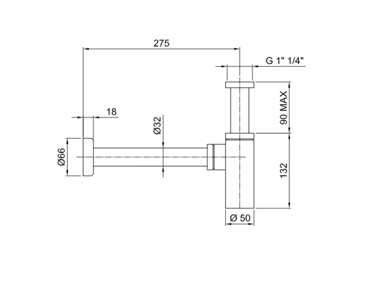 Сифон для раковины и биде Fantini бутылочный 1 1/4 Matt Copper PVD 91P99234
