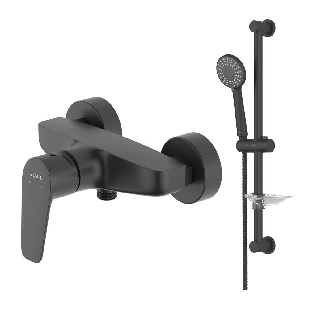 Набор смесителей AQUATEK БЕТТА Set 2 в 1 (AQ1160MB+AQ2013MB) матовый черный AQ1132MB