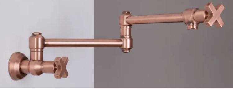 Смеситель для кухни Nicolazzi Monte Croce настенный с запорным краном Brushed Brass 2251OS27