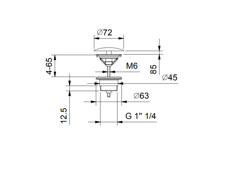 Донный клапан Fantini для раковины Matt British Gold PVD 91P68435