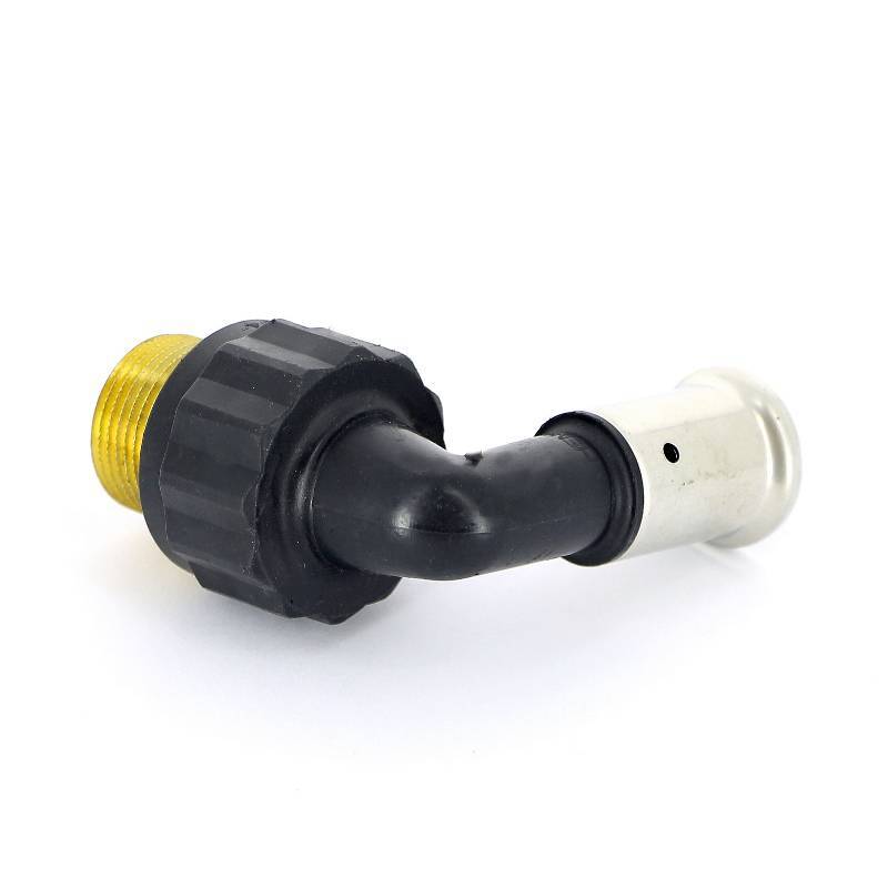 Угольник 90° пресс с наружной резьбой HENCO PVDF 20x3/4 5PK-2005