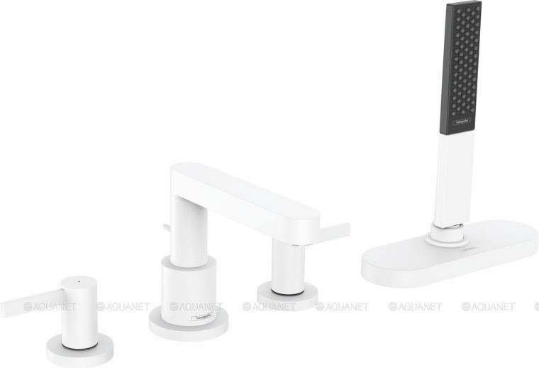Смеситель для ванны Hansgrohe Finoris на борт ванны 4 отверстия белый матовый 76444700
