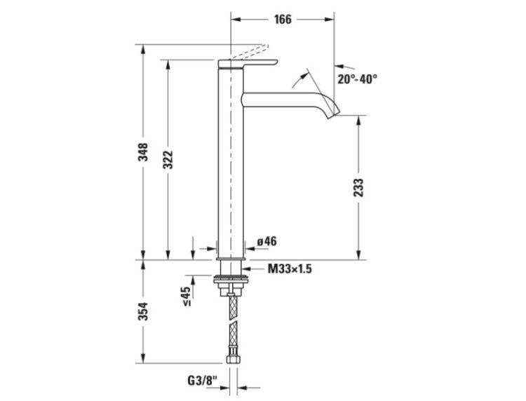 Смеситель для раковины Duravit C.1 XL хром C11040002010
