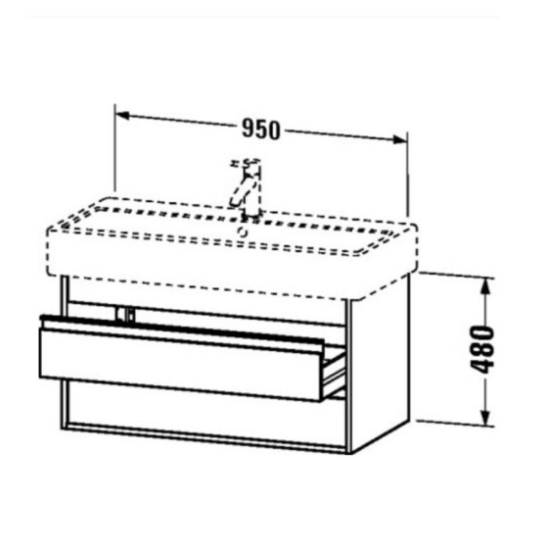 Тумба под раковину Duravit Ketho подвесная 950x440x480 мм белый матовый KT663801818
