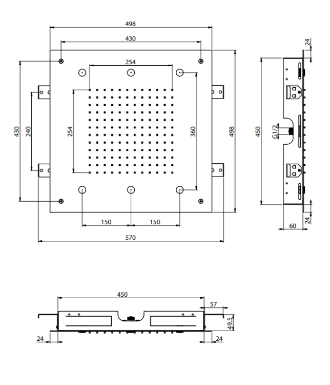 Верхний душ Fima Carlo Frattini Harmonia F2901 квадратный 500x500 мм потолочный хром F2901CR
