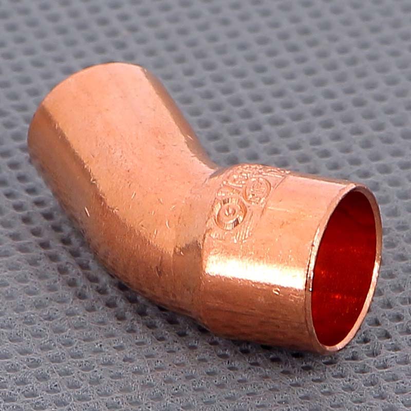 Угол медный 45 градусов однораструбный под пайку Viega 12 мм 103019