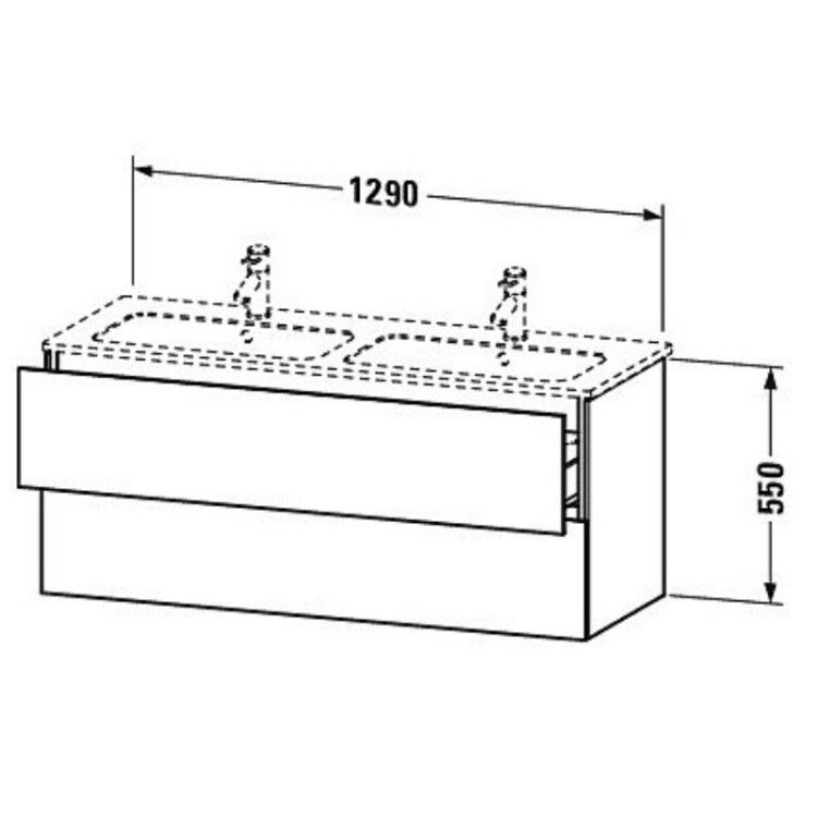 Тумба под раковину Duravit L-Cube 1290x481x550 мм подвесная графит матовый LC625804949