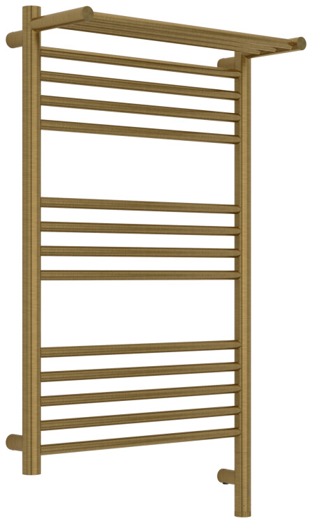 Полотенцесушитель электрический Сунержа Богема 3.1 с 1 полкой 800x500 мм МЭМ нижнее справа латунь состаренная 051-6007-8050