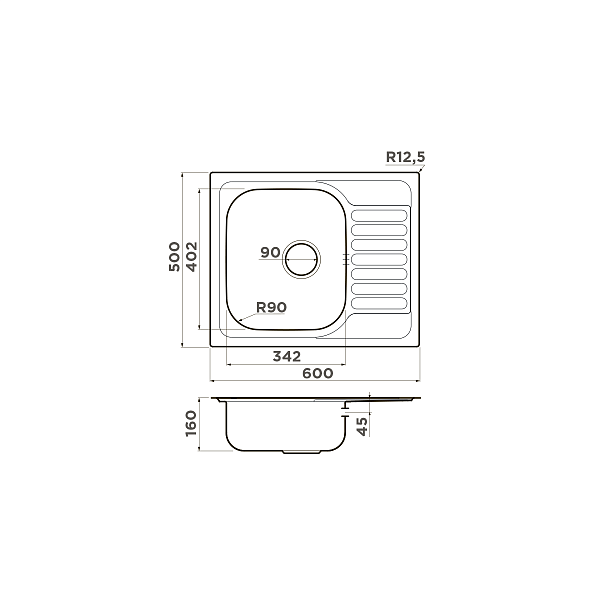 Кухонная мойка Omoikiri Kashiogawa 60-IN нержавеющая сталь 60x50 см 4993274
