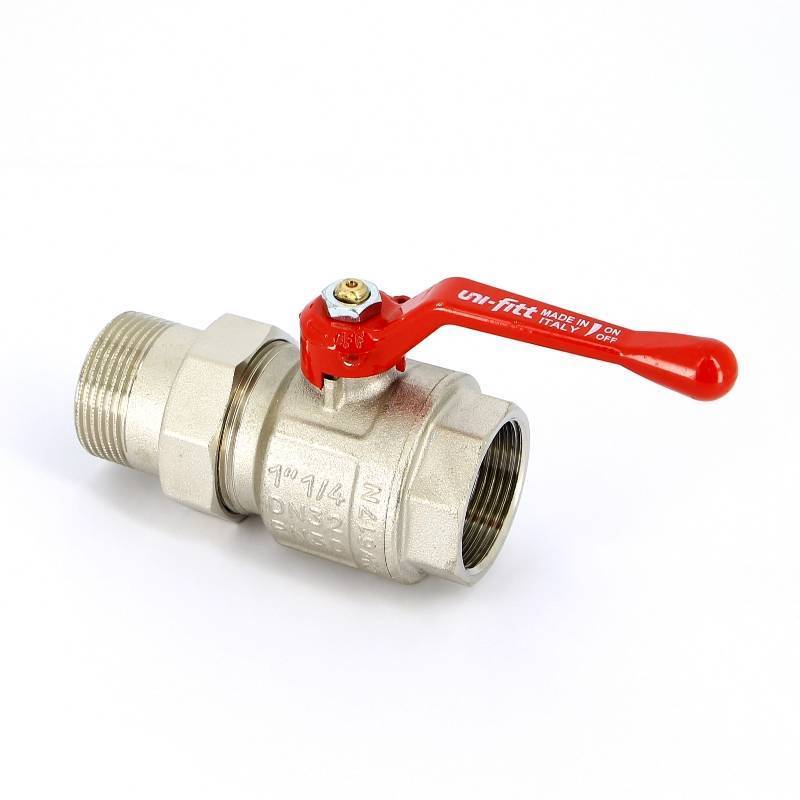 Кран шаровой Uni-Fitt полнопроходной НВ с разъемным соединением рычаг 1 1/4 113L5000