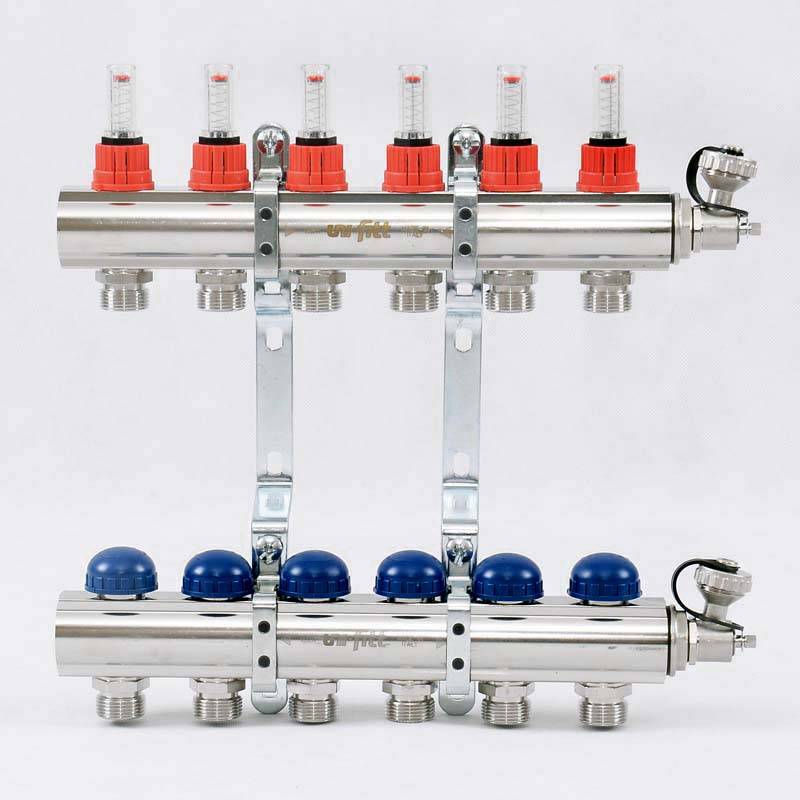 Коллекторная группа Uni-Fitt серия E 1x3/4 EK 6 выходов с расходомерами 440E4306