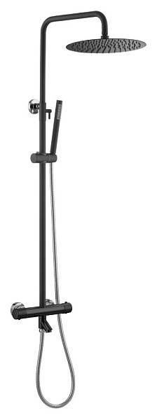 Душевая стойка с верхним душем Boheme Uno 26.5х32х140 см черный/хром 468-T-BCR