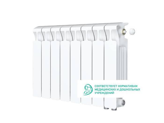 Радиатор биметаллический Rifar Monolit Ventil 500 10 секций нижнее правое подключение RMV50010R