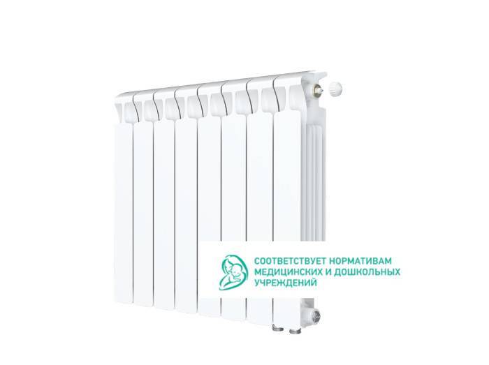 Радиатор биметаллический RIFAR Monolit Ventil 500 8 секций нижнее правое подключение RMV50008R