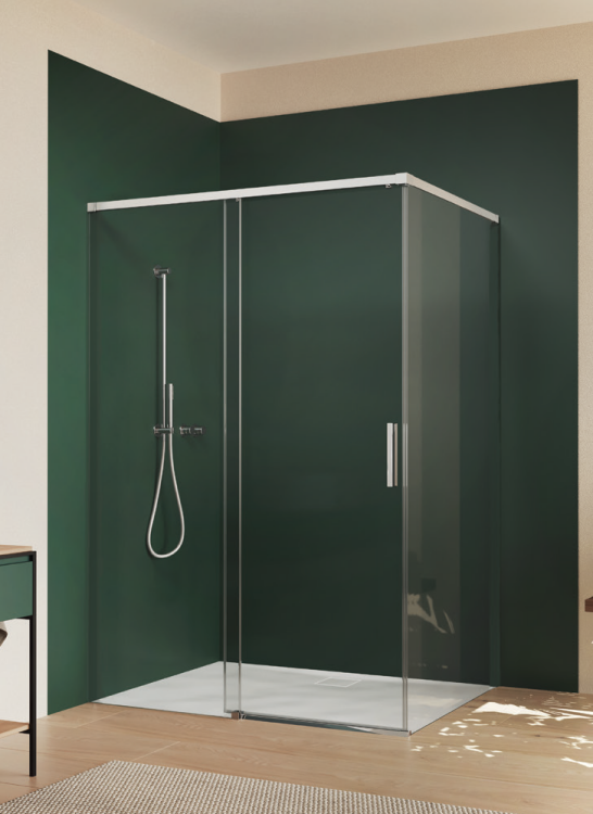 Душевая дверь HÜPPE Vita Minimal 1200x2000 мм раздвижная черный прозрачное стекло 21HR1R120093700012002000