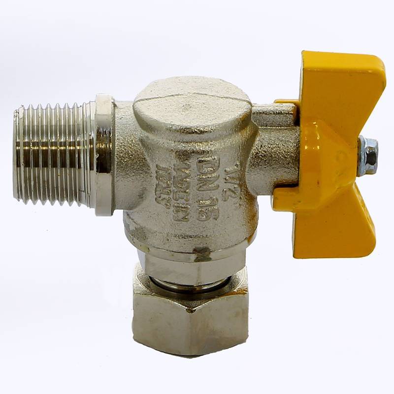 Кран шаровой для газа ITAP НВ угловой с накидной гайкой бабочка 1/2 0620012