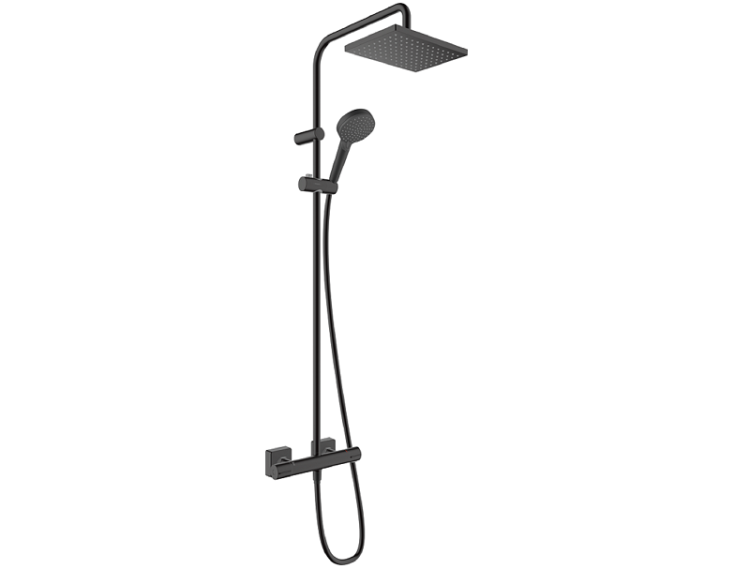 Душевая система Hansgrohe Vernis Shape Showerpipe 230 с термостатом черный матовый 26097670