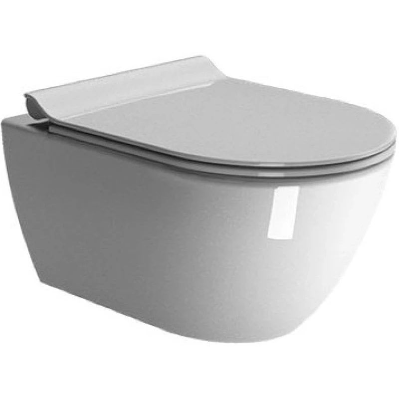 Унитаз подвесной GSI PURA 55x36 см безободковый Swirlflush с креплением 8815FR511