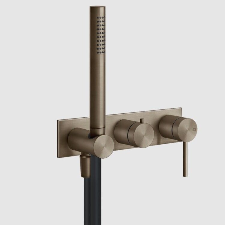 Смеситель для душа Gessi Shower316 на 2 потребителя встраиваемый Deep Bronze Brushed PVD 54038#791