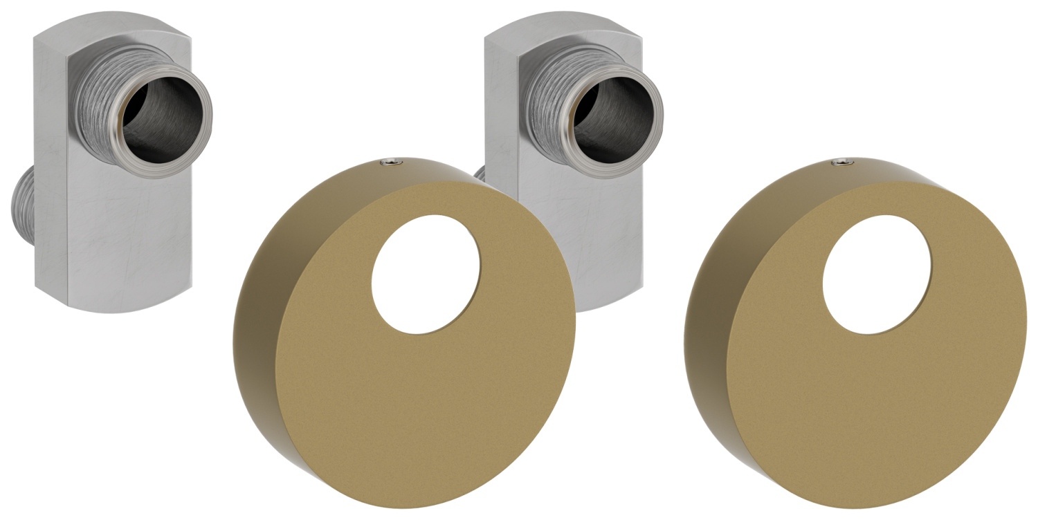 Эксцентрик с отражателем Сунержа Tube d7 см G 1/2 x G 3/4 НР золотой шёлк матовый 32-1507-0005