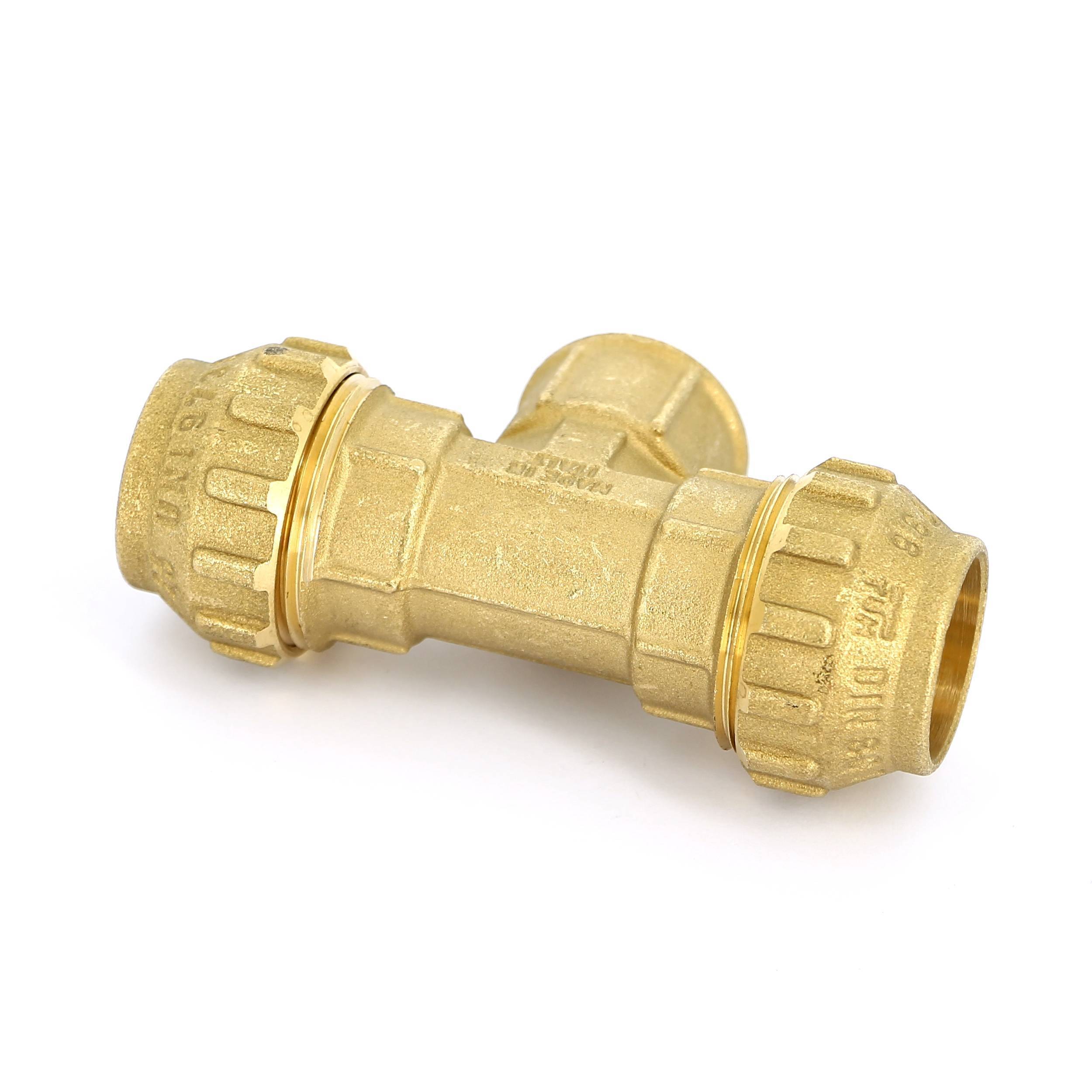 Тройник обжимной с внутренней резьбой Tiemme 25х3/4х25 для ПНД 3400030