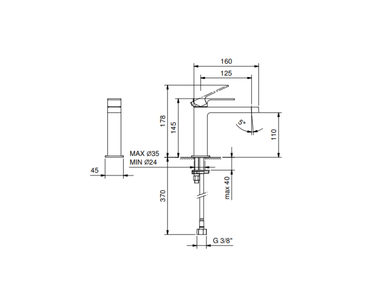 Смеситель для раковины Fantini Mint хром 3402F004WF