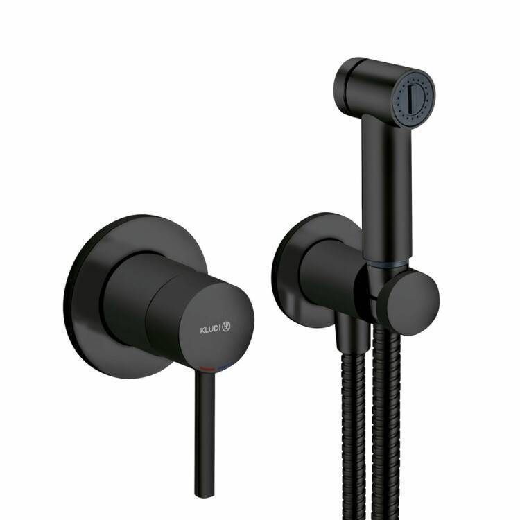 Гигиенический душ со смесителем Kludi BOZZ чёрный матовый 389983976