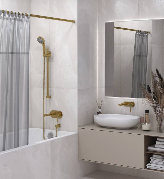 Штанга для душевой шторы Сунержа Design 1485-1515 мм золото 0330151500