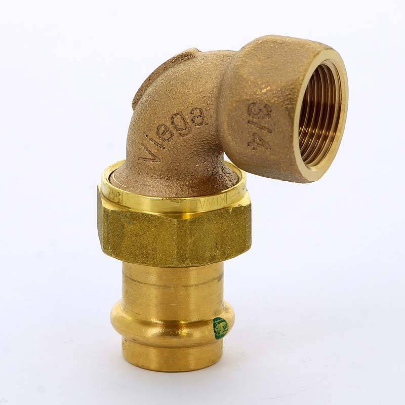 Угольник переходной Viega Sanpress 90° 22х3/4 пресс-В разъёмное соединение бронза 122614