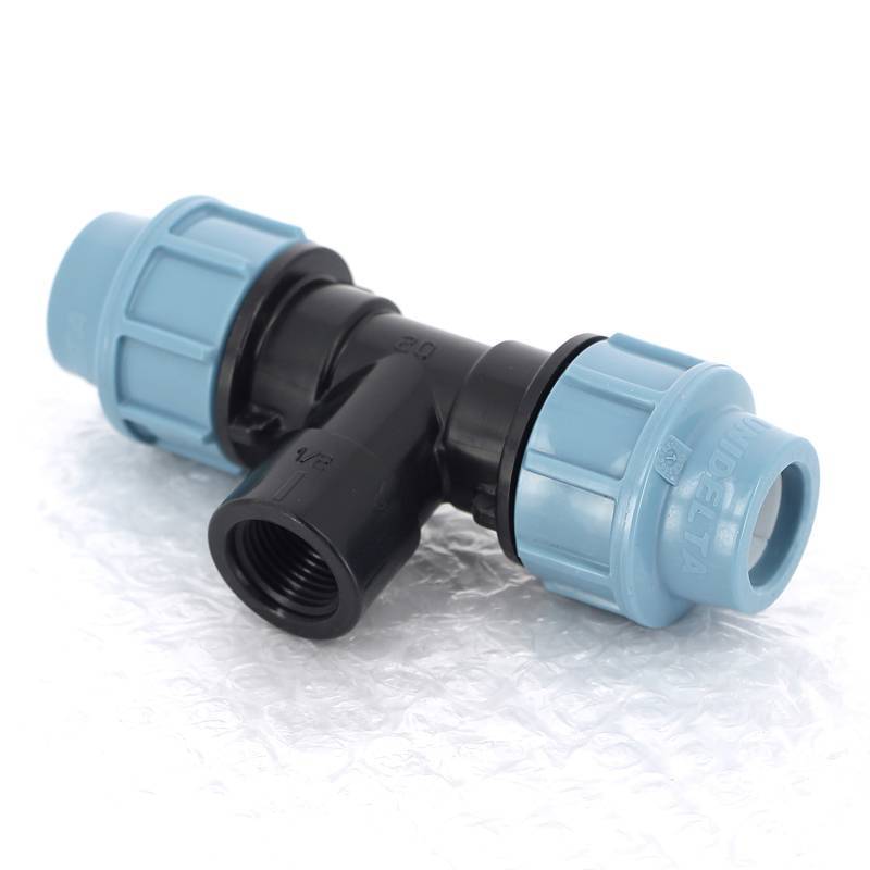 Тройник обжимной с внутренней резьбой Unidelta 20х1/2 для ПНД 1007020002