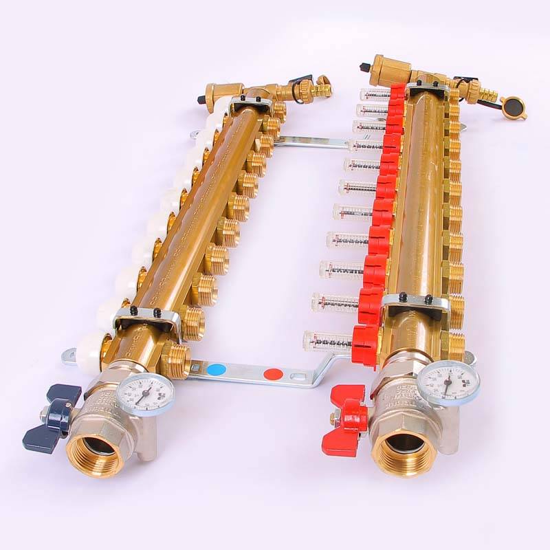 Коллекторная группа с термостатическими вентилями и расходомерами Tiemme 1x3/4 EK 11 выходов 3870024