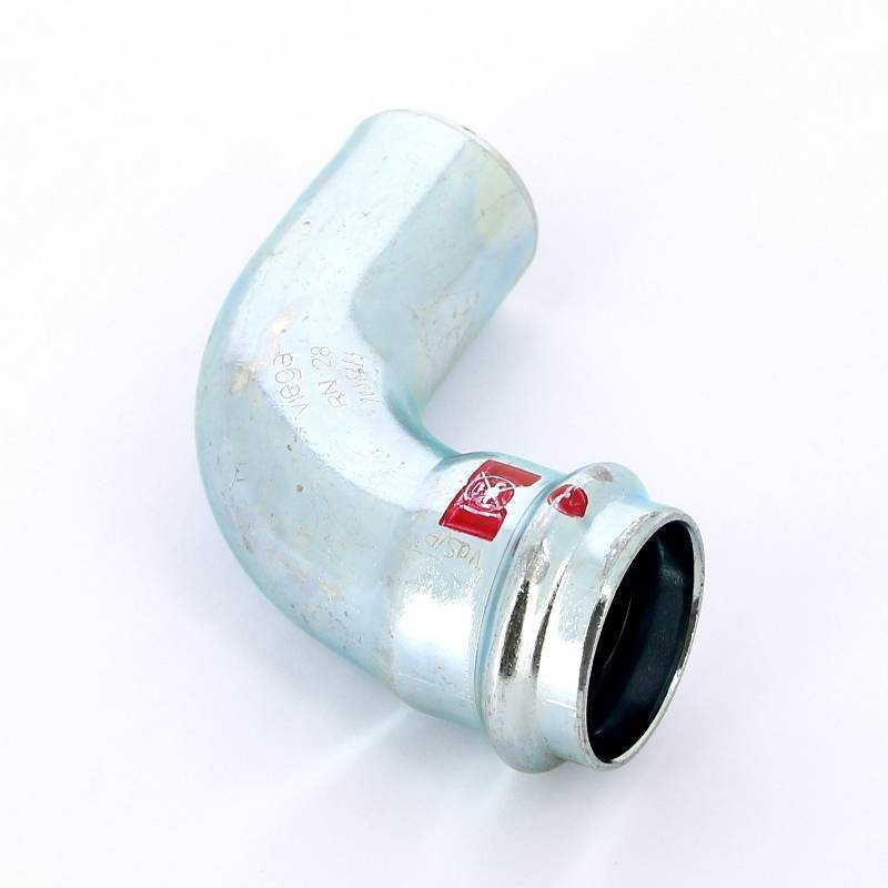 Угол-вставка 90° пресс Viega Prestabo оцинкованная сталь 28 мм 558222