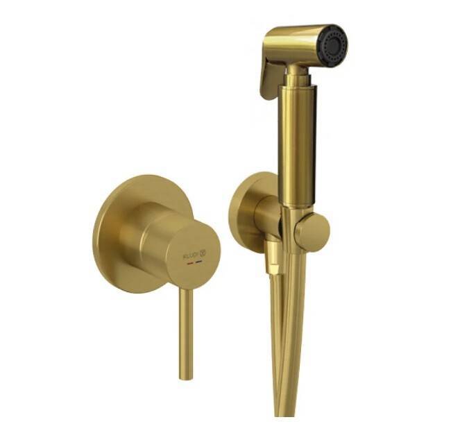 Гигиенический душ со смесителем Kludi BOZZ золото брашированное 38998N076