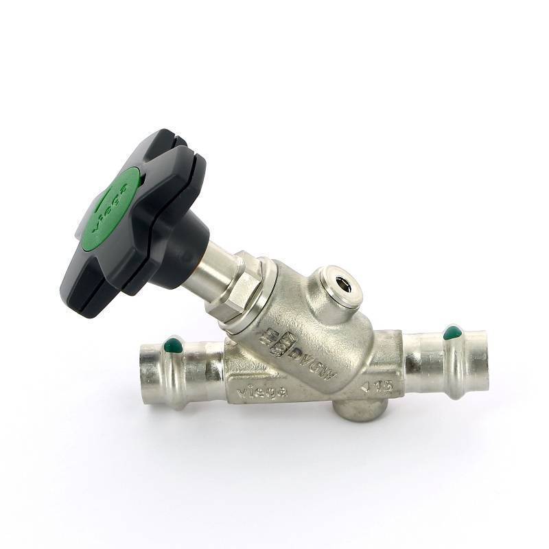 Вентиль наклонный пресс Viega Easytop Inox 15 мм нержавеющая сталь 757854