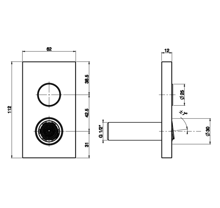Форсунка Fima Carlo Frattini Switch с кнопкой on/off шампань брашированная F5923HS