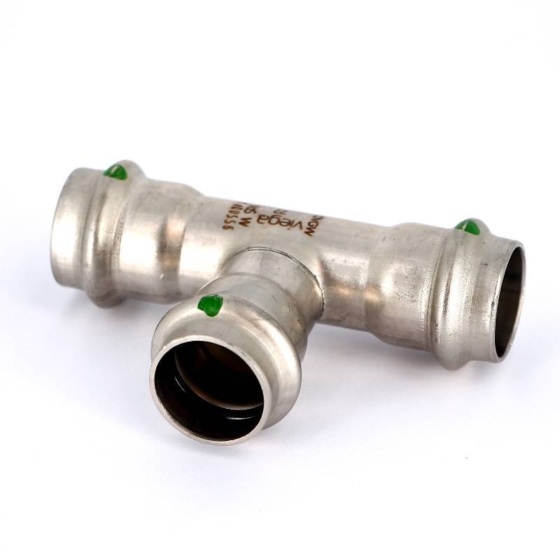 Тройник пресс Viega Sanpress Inox 22 мм нержавеющая сталь 435875