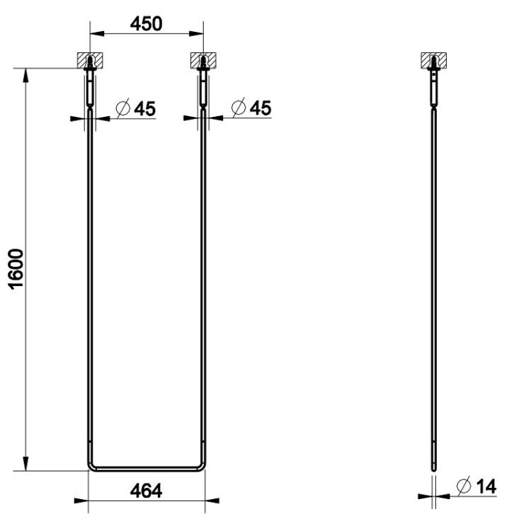 Полотенцедержатель Gessi Goccia потолочный 464x1600 мм Antique Brass 38144713