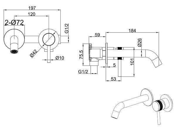 Смеситель для раковины Allen Brau Priority излив 18.4 см черный матовый 5.31030-31